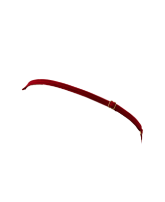 String rouge avec bijou perle & strass dorés 